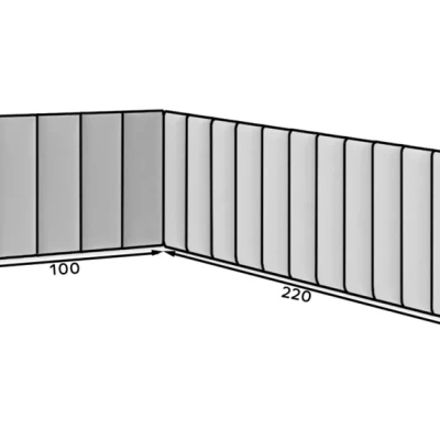 Set čalouněných panelů 100x220x50 VALERIO - hořčicový