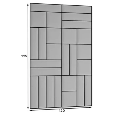 Set čalouněných nástěnných panelů 120x195 VALERIO - šedý