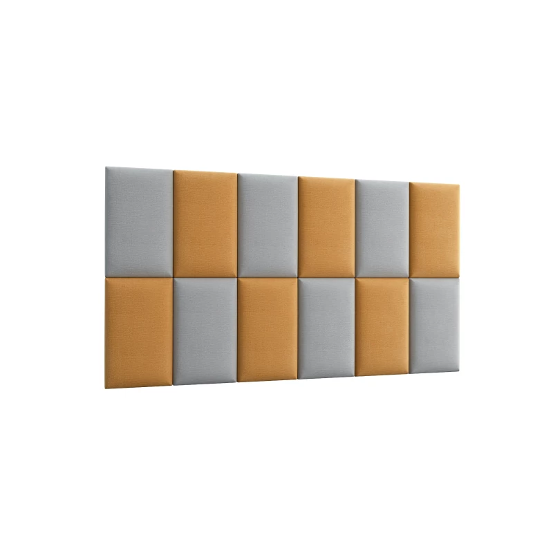 Set čalouněných panelů 180x100 VALERIO - hořčicový / světle šedý