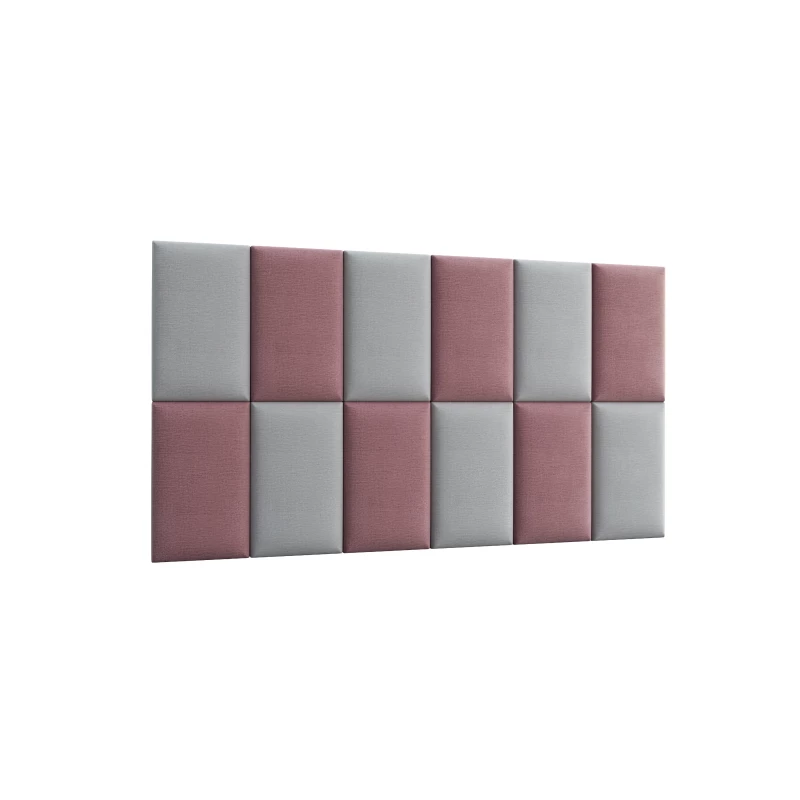 Set čalouněných panelů 180x100 VALERIO - růžový / světle šedý