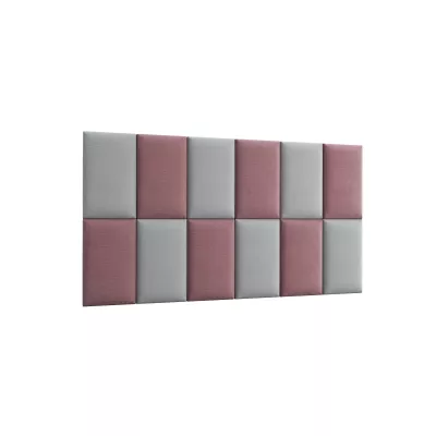 Set čalouněných panelů 180x100 VALERIO - růžový / světle šedý