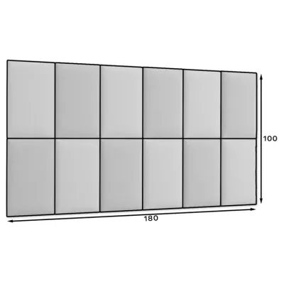 Set čalouněných panelů 180x100 VALERIO - světle modrý / světle šedý