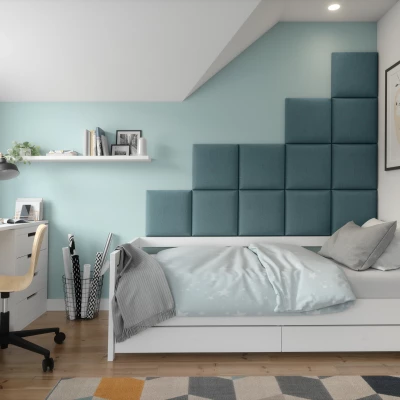 Set čalouněných panelů na zeď 200x160 VALERIO - světle modrý