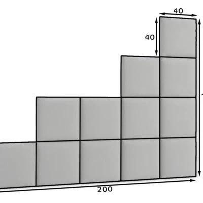 Set čalouněných panelů na zeď 200x160 VALERIO - tmavě šedý