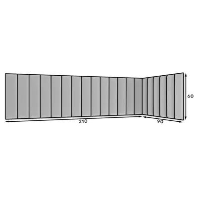 Set čalouněných panelů 210x90x60 VALERIO - modrý