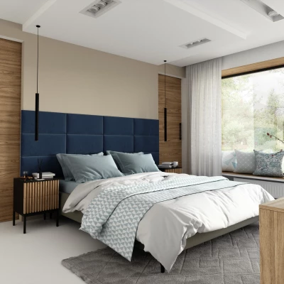 Set čalouněných panelů 240x90 VALERIO - modrý
