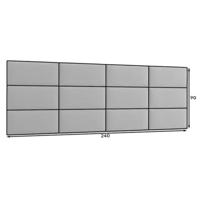 Set čalouněných panelů 240x90 VALERIO - modrý