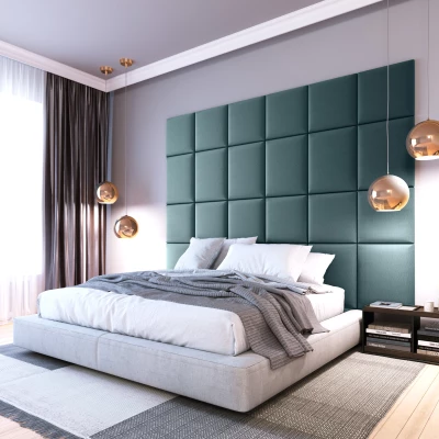 Set čalouněných panelů na zeď 240x180 VALERIO - světle modrý