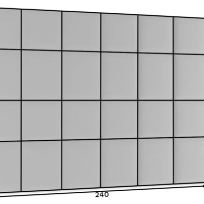 Set čalouněných panelů na zeď 240x180 VALERIO - světle šedý