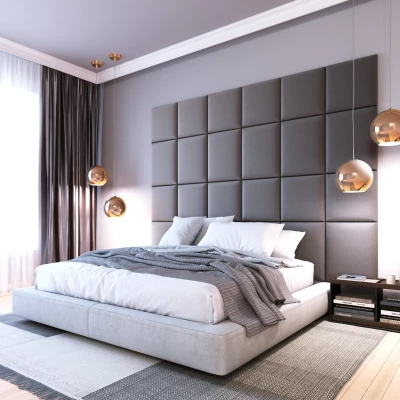 Set čalouněných panelů na zeď 240x180 VALERIO - šedý