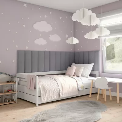 Set čalouněných nástěnných panelů 300x60 VALERIO - světle šedý