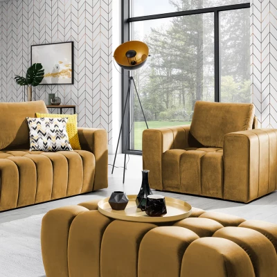 Designový taburet ILANIS - hořčicový