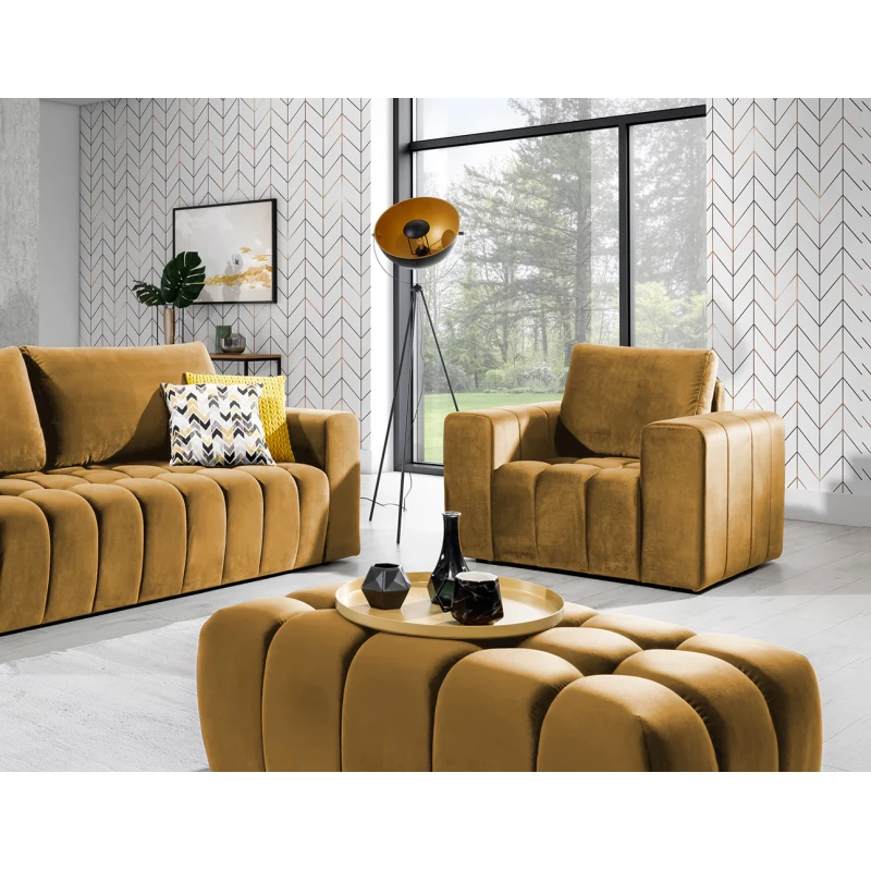 Designový taburet ILANIS - hořčicový