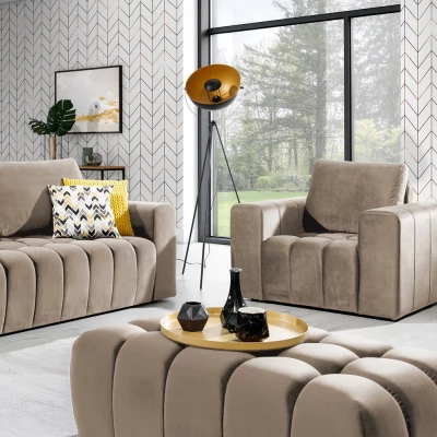 Designový taburet ILANIS - světle hnědý