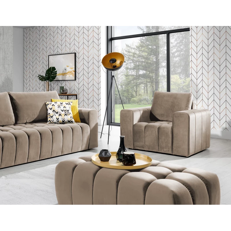 Designový taburet ILANIS - světle hnědý