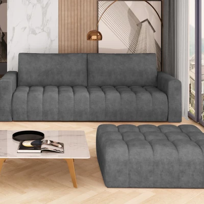 Designový taburet ILANIS - šedá eko kůže