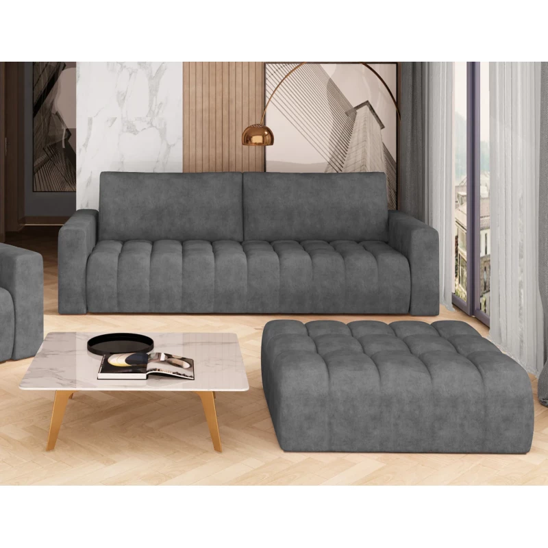 Designový taburet ILANIS - šedá eko kůže