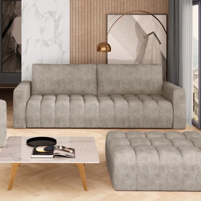 Designový taburet ILANIS - béžová eko kůže