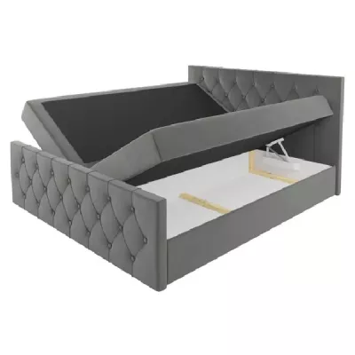 Čalouněná postel TIBOR LUX - 160x220, modrá + topper ZDARMA