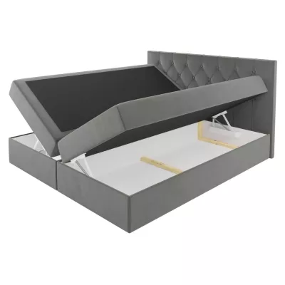 Postel boxspring TIBOR - 200x220, žlutá + topper ZDARMA