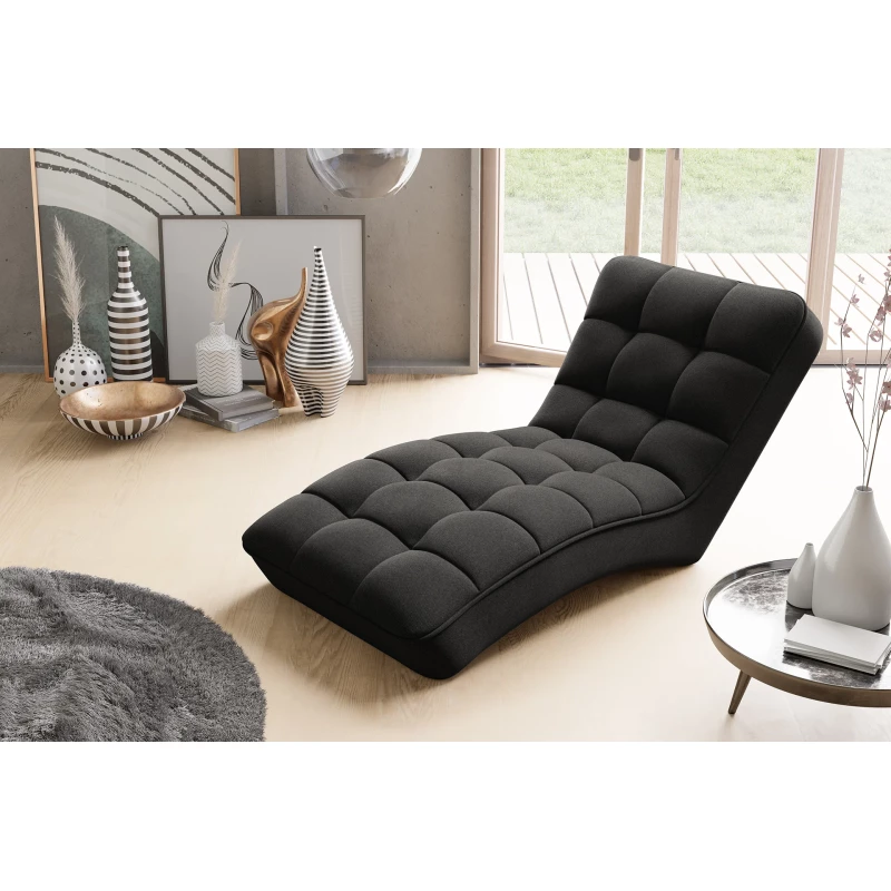 Čalouněná lenoška LIOREN - černá 1
