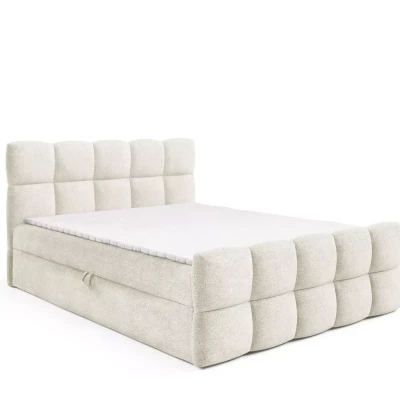 Kontinentální postel 200x220 ISEMBARD - smetanová + topper