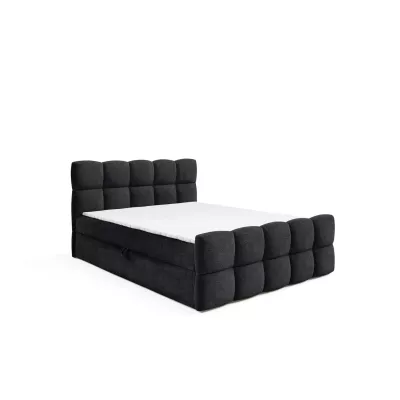 Kontinentální postel 200x220 ISEMBARD - černá + topper