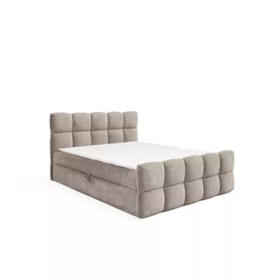 Kontinentální postel 200x220 ISEMBARD - šedá + topper