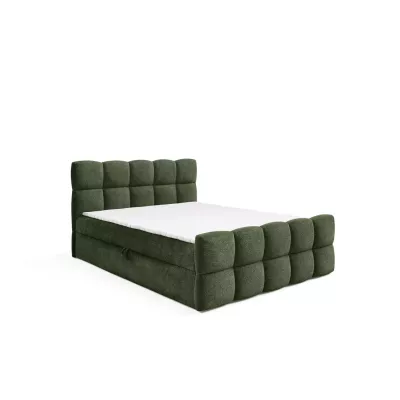 Kontinentální postel 200x220 ISEMBARD - láhvově zelená + topper