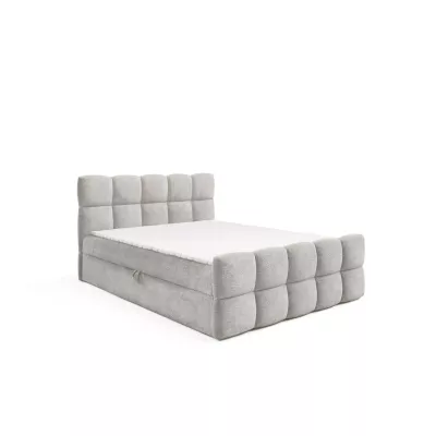 Kontinentální postel 180x220 ISEMBARD - platinově šedá + topper