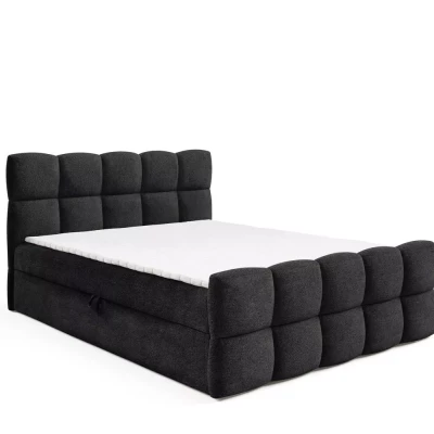 Kontinentální postel 180x220 ISEMBARD - černá + topper