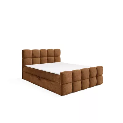 Kontinentální postel 180x220 ISEMBARD - hnědá + topper