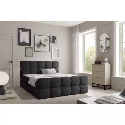 Kontinentální postel 160x220 ISEMBARD - černá + topper