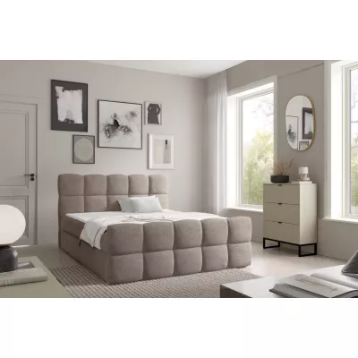 Kontinentální postel 120x220 ISEMBARD - šedá + topper