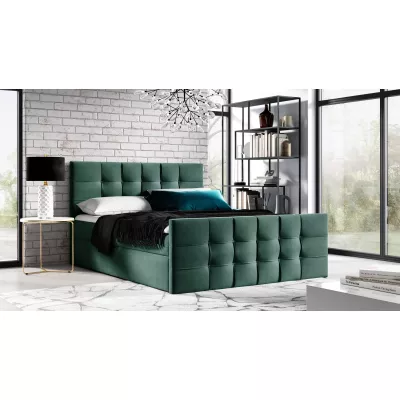Čalouněná boxspringová postel IVANA 1 LUX - 180x220, zelená + topper ZDARMA