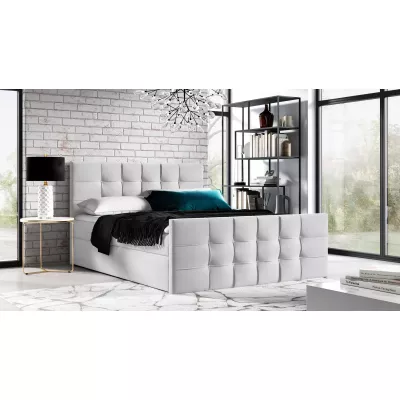 Čalouněná boxspringová postel IVANA 1 LUX - 120x220, světle šedá 1 + topper ZDARMA