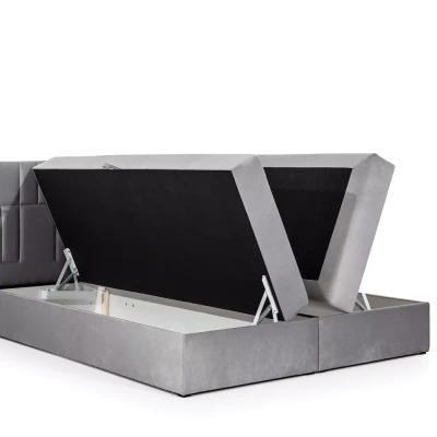 Kontinentální postel 120x220 IVANA 3 - tmavě modrá + topper ZDARMA