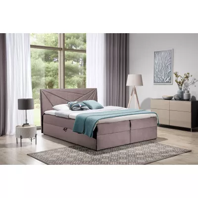 Boxspringová postel 180x220 IVANA 5 - růžová + topper ZDARMA