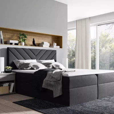 Kontinentální postel IVANA 6 - 180x220, černá + topper ZDARMA