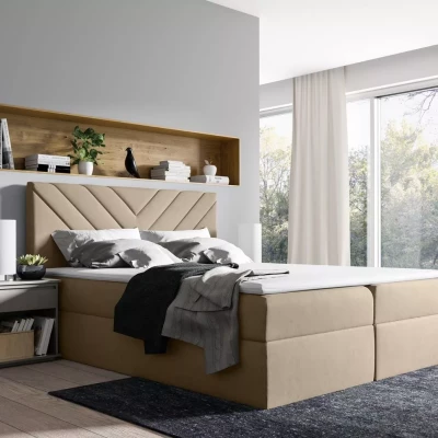 Kontinentální postel IVANA 6 - 180x220, béžová + topper ZDARMA