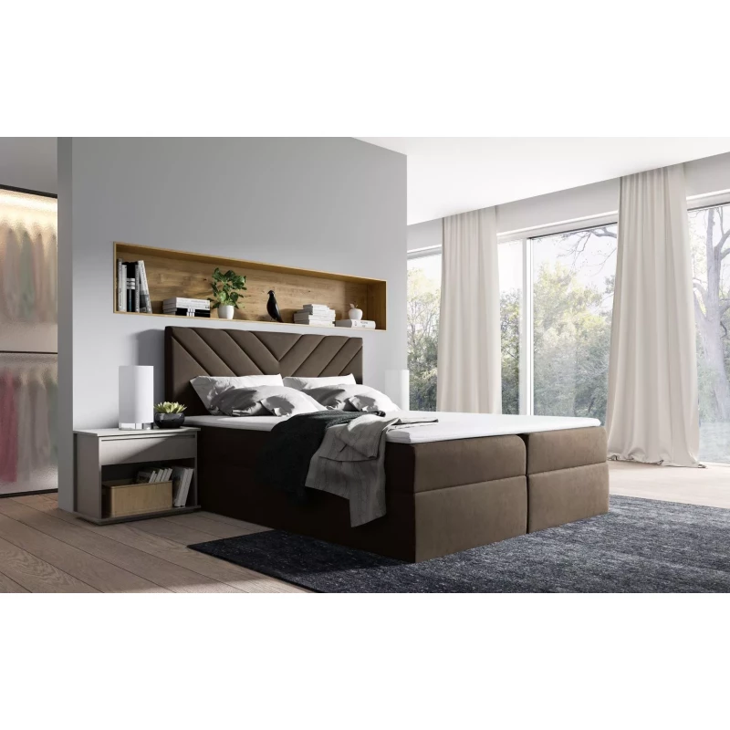 Kontinentální postel IVANA 6 - 160x220, hnědá + topper ZDARMA