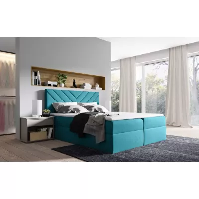 Kontinentální postel IVANA 6 - 140x220, modrá + topper ZDARMA