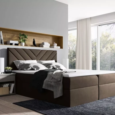 Kontinentální postel IVANA 6 - 120x220, hnědá + topper ZDARMA