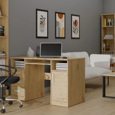 PC stůl se šuplíky a skříňkou BELLUNO - dub artisan
