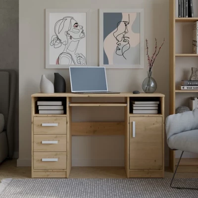 PC stůl se šuplíky a skříňkou BELLUNO - dub artisan