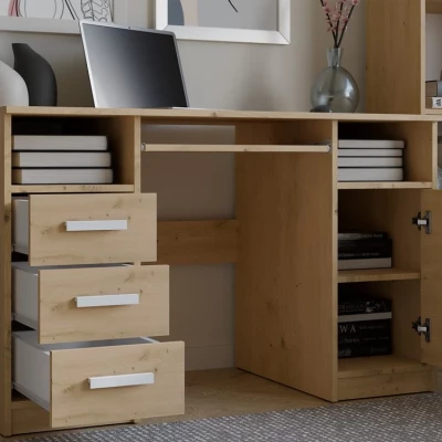 PC stůl se šuplíky a skříňkou BELLUNO - dub artisan