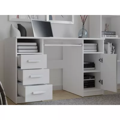 PC stůl se šuplíky a skříňkou BELLUNO - bílý