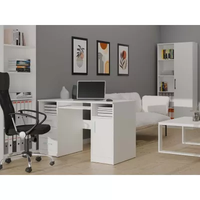 PC stůl se šuplíky a skříňkou BELLUNO - bílý