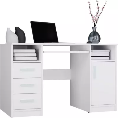 PC stůl se šuplíky a skříňkou BELLUNO - bílý