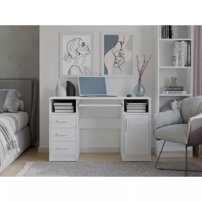 PC stůl se šuplíky a skříňkou BELLUNO - bílý